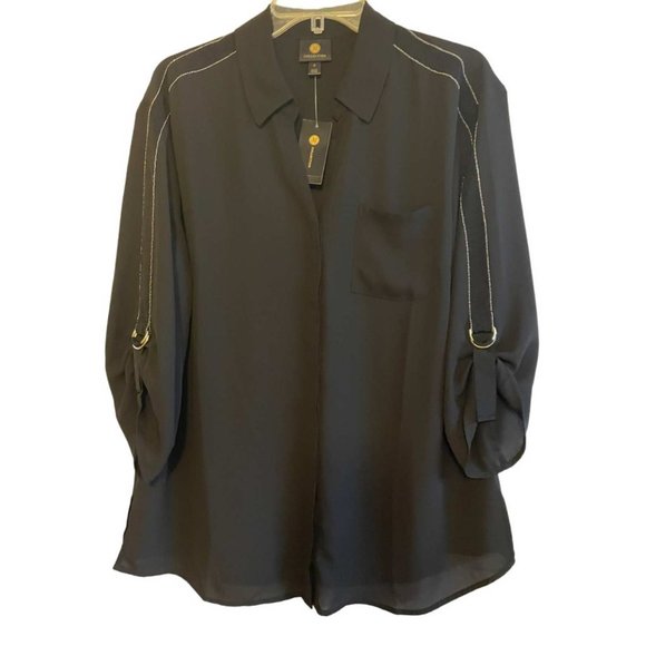 JM Collection Tops - Jm Collection Embellished Utility Top MEDIUM (616C)